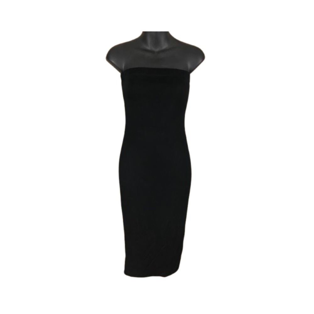 Image Nation Sleeveless Bodycon Midi Dress Form Fitting Tube Dress Black Size S